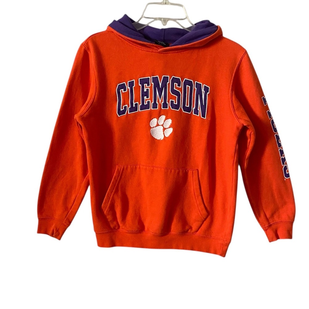 Colosseum Youth‎ Clemson Tigers Orange Purple Hoodie Sweatshirt Size Med